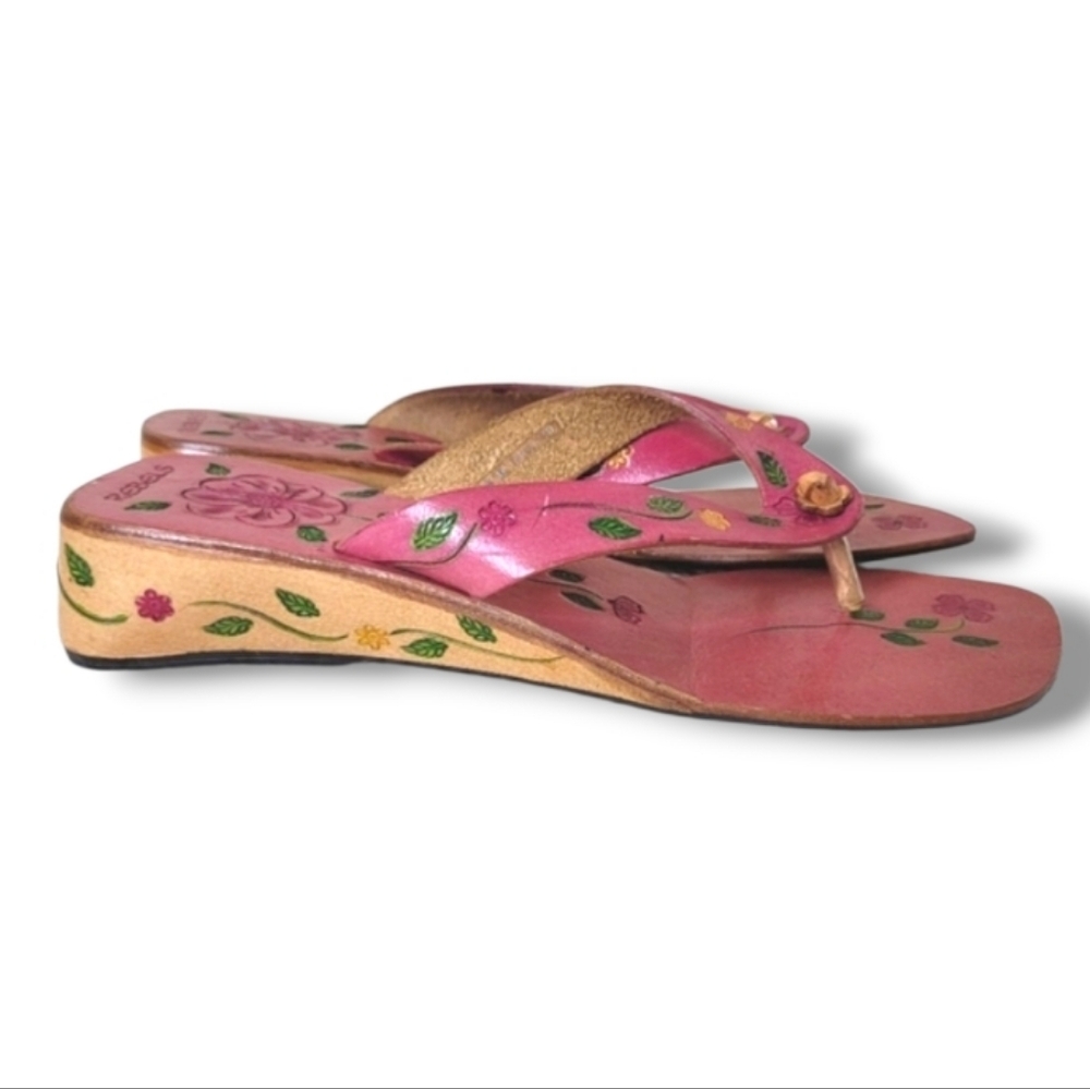 Rebels Leather Boho Sandals Size 9 Hand Painted - Picture 10 of 10
